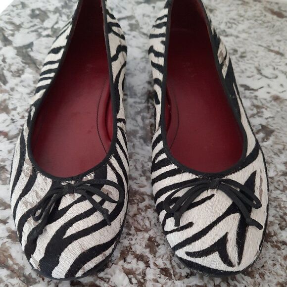 Ralph Lauren Zebra Stripe Ballet Shoes Size 10 - Picture 1 of 8